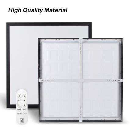 Immax NEO 07279L - LED ljusreglerad taklampa till badrum NEO LITE FRAME LED/50W/230V IP44 Wi-Fi Tuya + fjärrkontroll svart