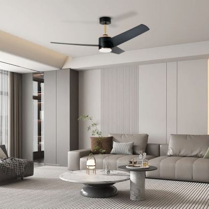 Immax NEO 07280L - LED takfläkt BEAUTY LED/18W/230V Wi-Fi Tuya svart diameter 132 cm + fjärrkontroll