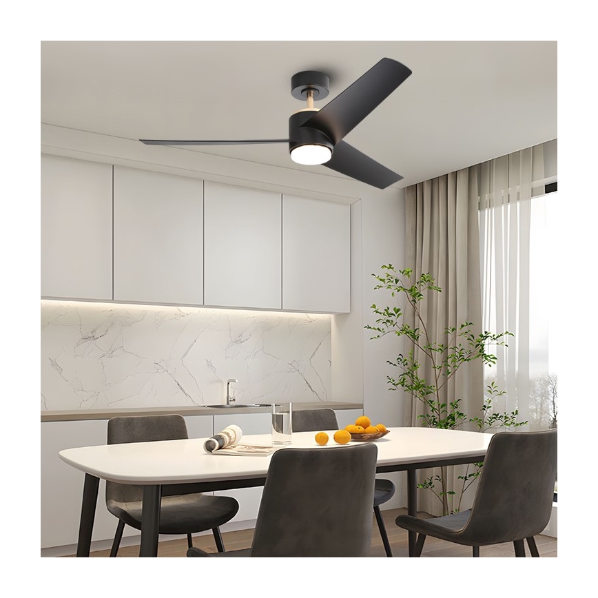 Immax NEO 07280L - LED takfläkt BEAUTY LED/18W/230V Wi-Fi Tuya svart diameter 132 cm + fjärrkontroll