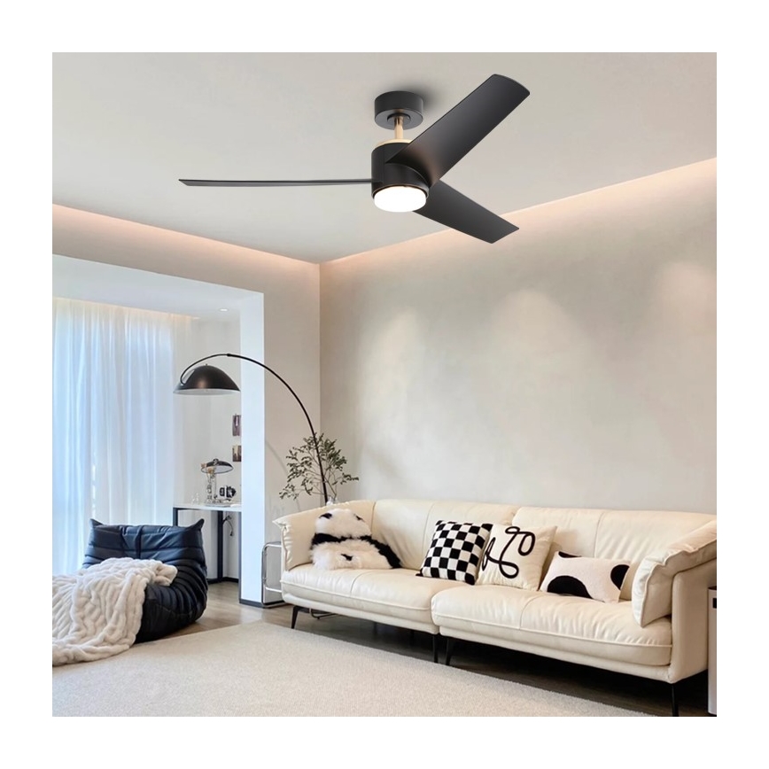 Immax NEO 07280L - LED takfläkt BEAUTY LED/18W/230V Wi-Fi Tuya svart diameter 132 cm + fjärrkontroll