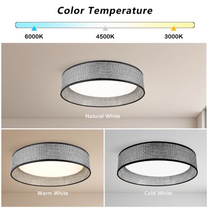 Immax NEO 07287L - LED+CCT Dimbar taklampa LONA LED/36W/230V 3000–6000K Wi‑Fi Tuya Ø 45,5 cm + fjärrkontroll