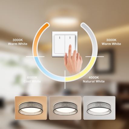 Immax NEO 07287L - LED+CCT Dimbar taklampa LONA LED/36W/230V 3000–6000K Wi‑Fi Tuya Ø 45,5 cm + fjärrkontroll