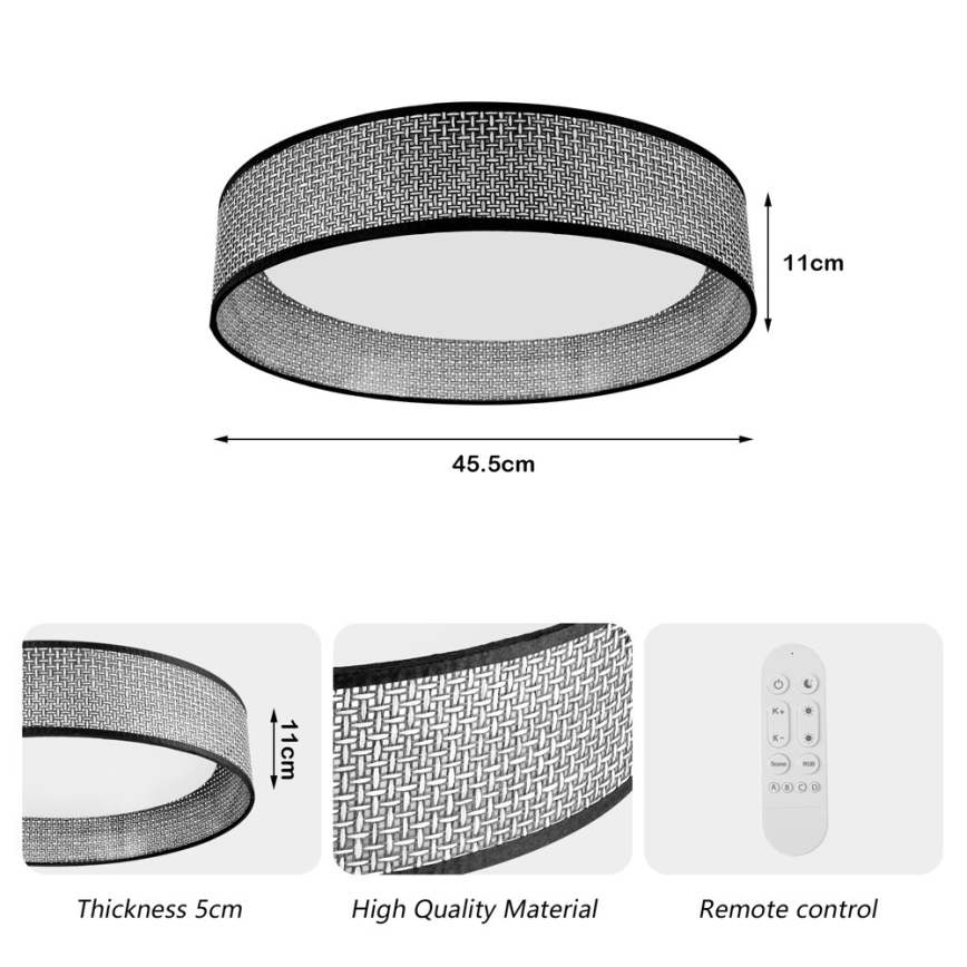 Immax NEO 07287L - LED+CCT Dimbar taklampa LONA LED/36W/230V 3000–6000K Wi‑Fi Tuya Ø 45,5 cm + fjärrkontroll