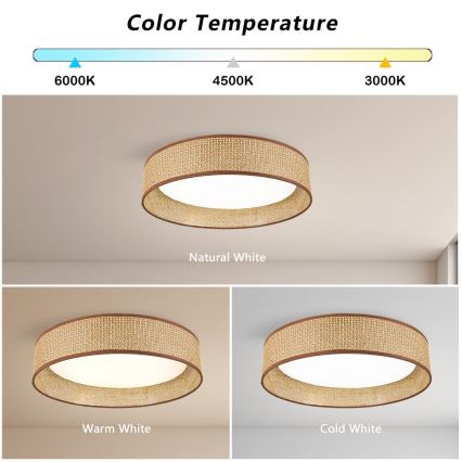 Immax NEO 07288L - LED+CCT Dimbart takarmatur LONA LED/36W/230V 3000–6000K Wi-Fi Tuya Ø 45,5 cm + fjärrkontroll