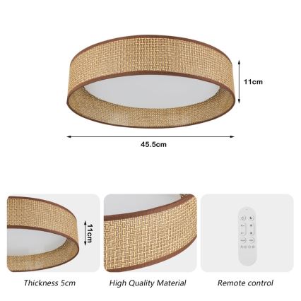 Immax NEO 07288L - LED+CCT Dimbart takarmatur LONA LED/36W/230V 3000–6000K Wi-Fi Tuya Ø 45,5 cm + fjärrkontroll