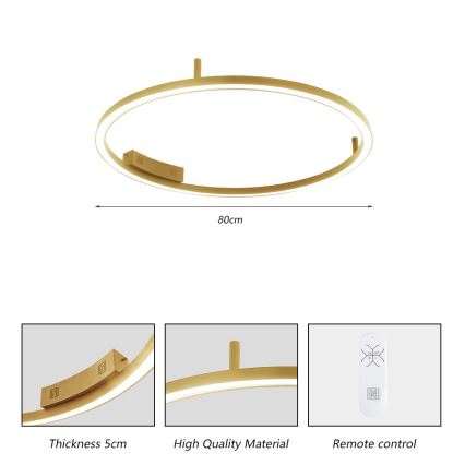 Immax NEO 07291-80G - LED+CCT dimbar takarmatur FINO, LED 55 W, 230 V, 2700–6500 K, Tuya, Ø 80 cm + fjärrkontroll