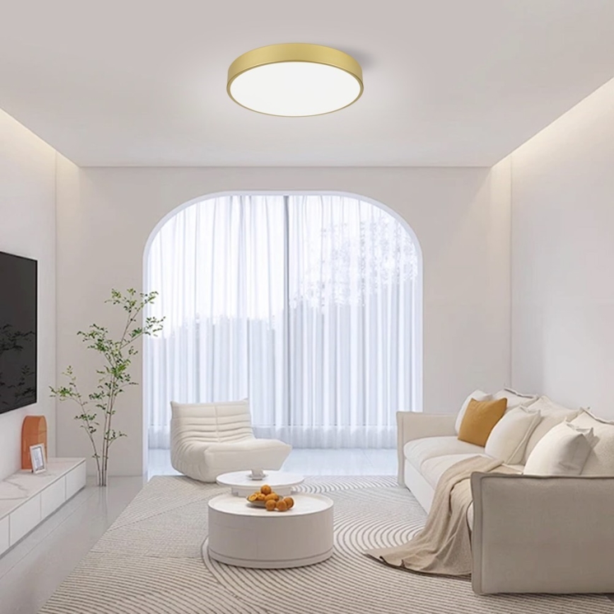 Immax NEO 07292L - Dimbart LED-taklampa NEO LITE SEMPLICI LED/36W/230V 3000-6000K Ø 40 cm Wi-Fi Tuya guld + fjärrkontroll