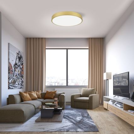 Immax NEO 07293L - LED dimbar taklampa NEO LITE SEMPLICI LED/60W/230V 3000-6000K Ø 60 cm Wi-Fi Tuya guldfärgad + fjärrkontroll