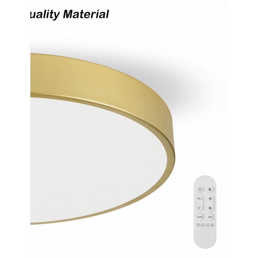 Immax NEO 07293L - LED dimbar taklampa NEO LITE SEMPLICI LED/60W/230V 3000-6000K Ø 60 cm Wi-Fi Tuya guldfärgad + fjärrkontroll