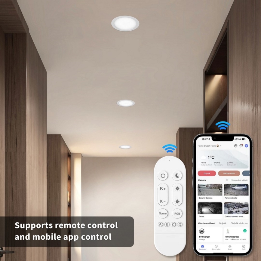 Immax NEO 07294L - Dimbar infälld LED-takarmatur DOWN LED/36W/230V Wi-Fi Tuya pr. 23 cm vit