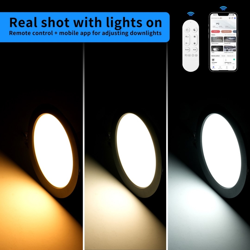 Immax NEO 07294L - Dimbar infälld LED-takarmatur DOWN LED/36W/230V Wi-Fi Tuya pr. 23 cm vit