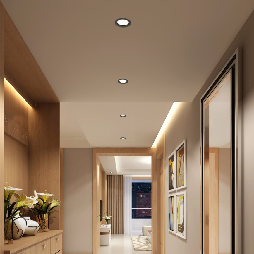 Immax NEO 07294L - Dimbar infälld takarmatur DOWN LED/12W/230V Wi-Fi Tuya Ø 12 cm svart