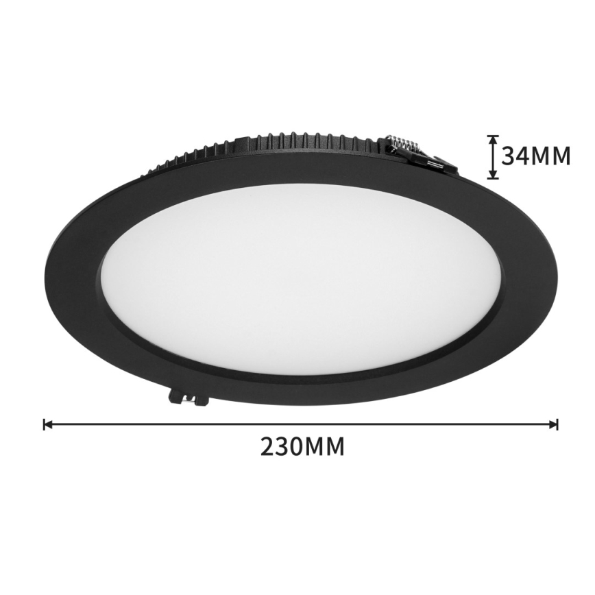 Immax NEO 07294L - LED dimbar infälld takarmatur DOWN LED/36W/230V Wi-Fi Tuya Ø 23 cm svart
