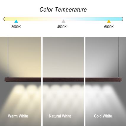 Immax NEO 07300L - LED-dimmbar pendellampa på vajer MADEIRA LED/26W/230V Wi-Fi Tuya 122 cm valnöt + fjärrkontroll