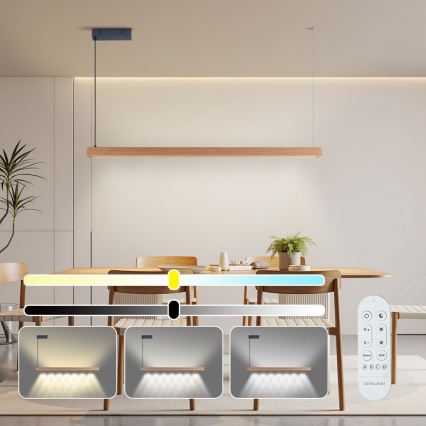 Immax NEO 07303L - Dimbar LED-pendellampa MADEIRA LED/26W/230V Wi-Fi Tuya 122 cm ek + fjärrkontroll