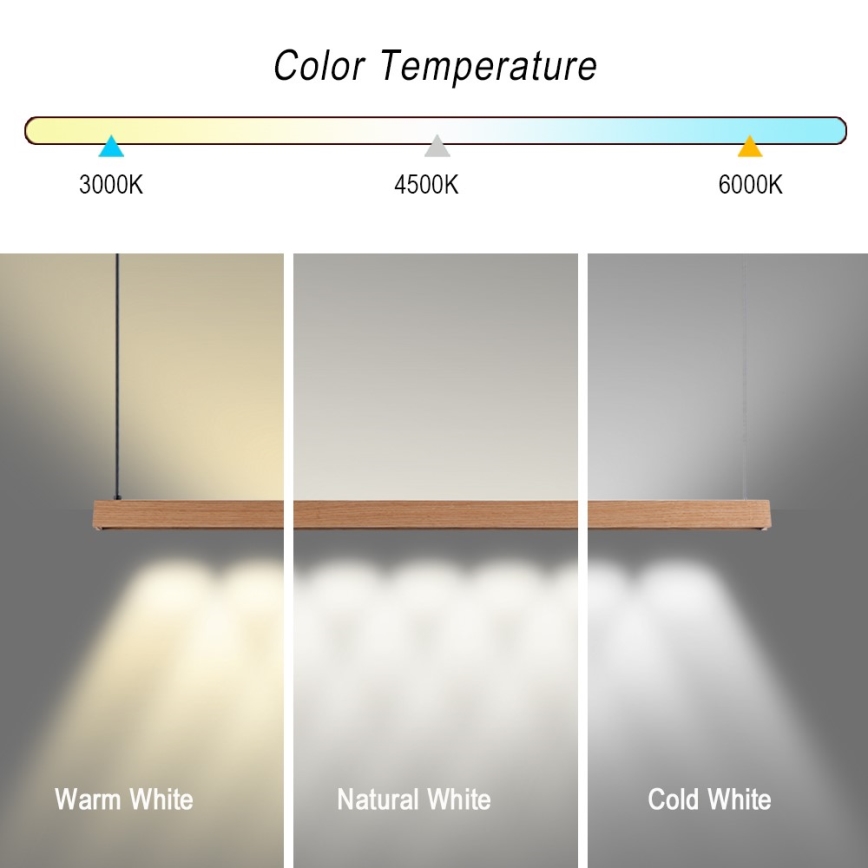 Immax NEO 07303L - Dimbar LED-pendellampa MADEIRA LED/26W/230V Wi-Fi Tuya 122 cm ek + fjärrkontroll