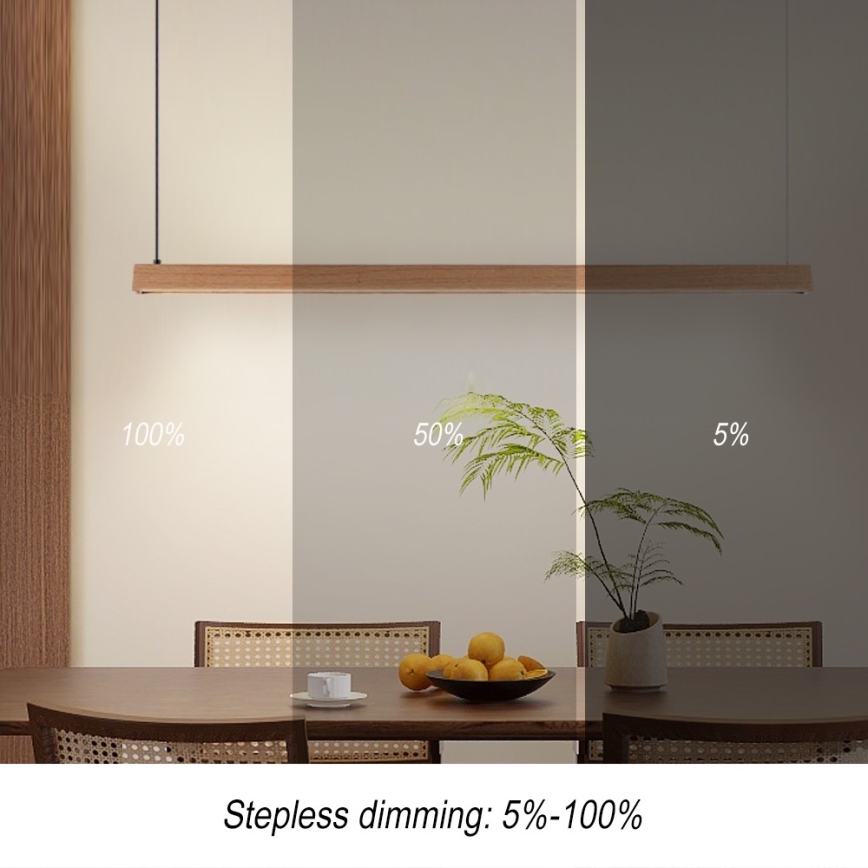 Immax NEO 07303L - Dimbar LED-pendellampa MADEIRA LED/26W/230V Wi-Fi Tuya 122 cm ek + fjärrkontroll