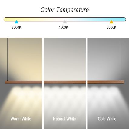 Immax NEO 07305L - LED-dimmbar pendellampa med kabel MADEIRA LED/44W/230V Wi-Fi Tuya 202 cm ek + fjärrkontroll