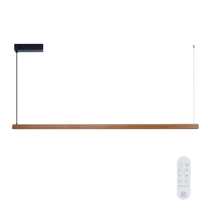 Immax NEO 07305L - LED-dimmbar pendellampa med kabel MADEIRA LED/44W/230V Wi-Fi Tuya 202 cm ek + fjärrkontroll