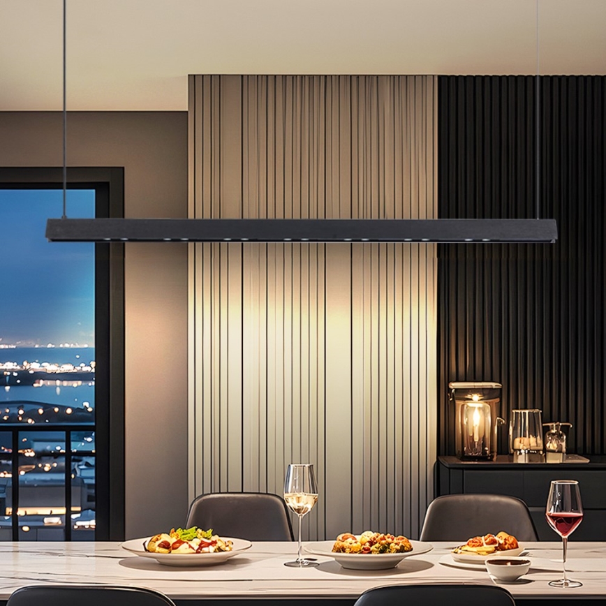 Immax NEO 07306L - LED Dimbar hänglampa på vajer MADEIRA LED/26W/230V Wi-Fi Tuya 122 cm svart + fjärrkontroll