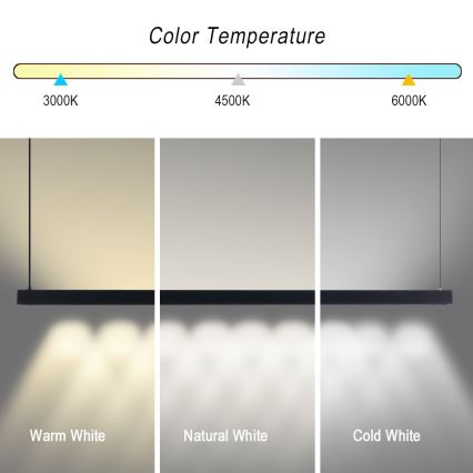 Immax NEO 07307L - LED-dimmbar pendellampa på vajer MADEIRA LED/33W/230V Wi-Fi Tuya 152 cm svart + fjärrkontroll