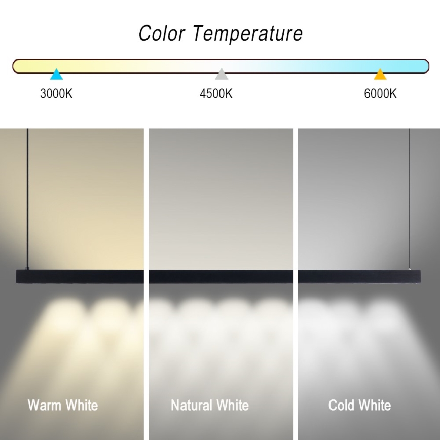 Immax NEO 07307L - LED-dimmbar pendellampa på vajer MADEIRA LED/33W/230V Wi-Fi Tuya 152 cm svart + fjärrkontroll