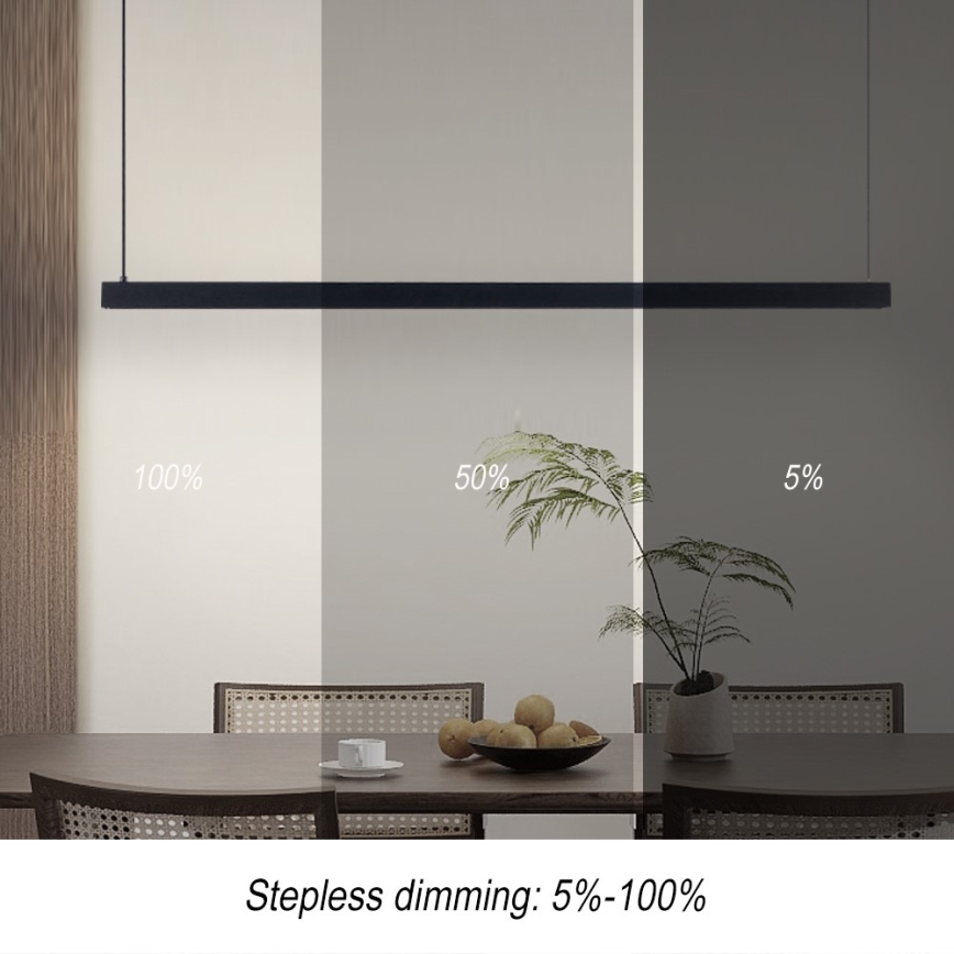 Immax NEO 07307L - LED-dimmbar pendellampa på vajer MADEIRA LED/33W/230V Wi-Fi Tuya 152 cm svart + fjärrkontroll