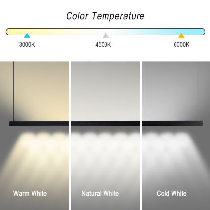 Immax NEO 07308L - LED-dimbar taklampa på vajer MADEIRA LED/44W/230V Wi-Fi Tuya 202 cm svart + fjärrkontroll