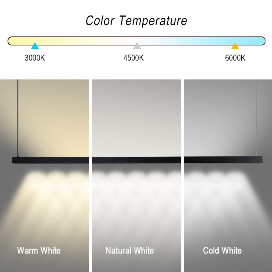 Immax NEO 07308L - LED-dimbar taklampa på vajer MADEIRA LED/44W/230V Wi-Fi Tuya 202 cm svart + fjärrkontroll