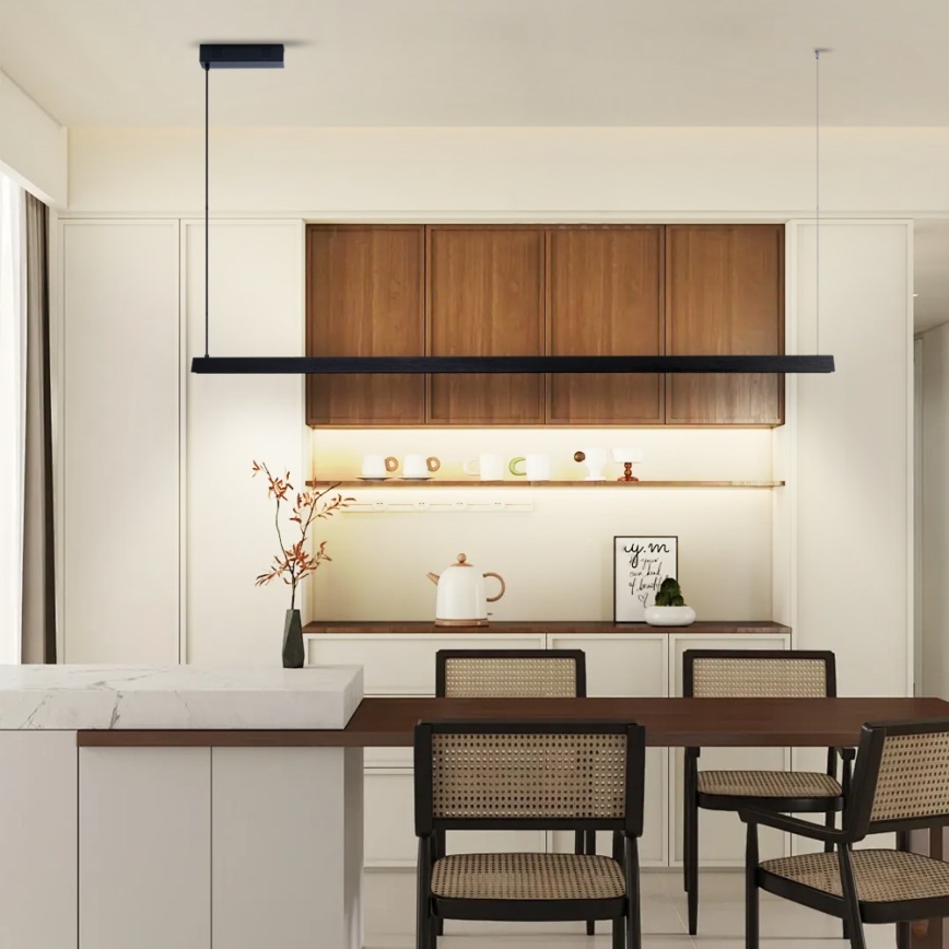 Immax NEO 07308L - LED-dimbar taklampa på vajer MADEIRA LED/44W/230V Wi-Fi Tuya 202 cm svart + fjärrkontroll