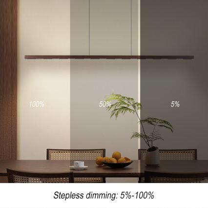 Immax NEO 07309L - LED Dimbar hänglampa på vajer med sensor MADEIRA LED/37W/230V 157 cm valnöt