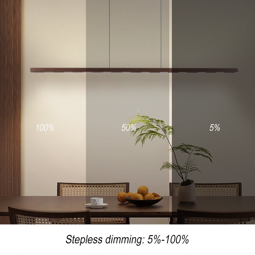 Immax NEO 07309L - LED Dimbar hänglampa på vajer med sensor MADEIRA LED/37W/230V 157 cm valnöt