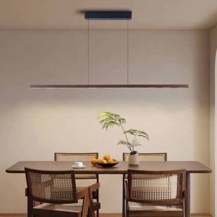 Immax NEO 07309L - LED Dimbar hänglampa på vajer med sensor MADEIRA LED/37W/230V 157 cm valnöt