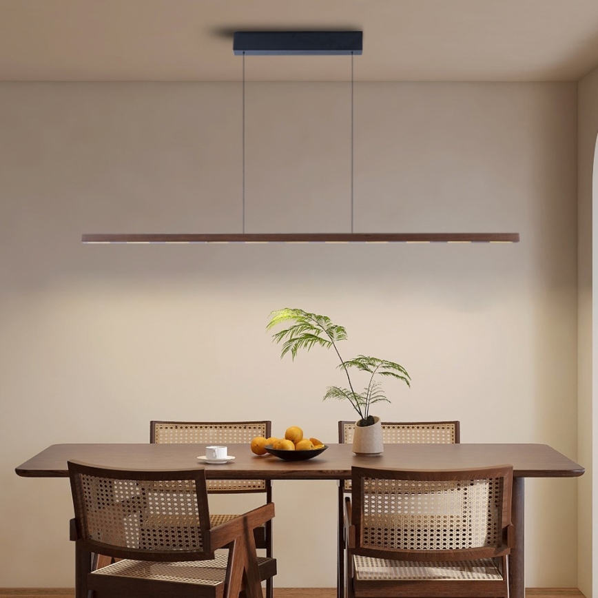 Immax NEO 07309L - LED Dimbar hänglampa på vajer med sensor MADEIRA LED/37W/230V 157 cm valnöt