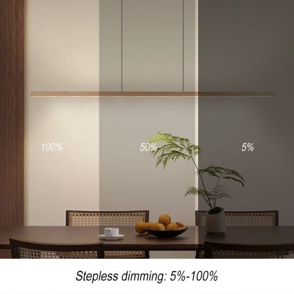 Immax NEO 07310L - Dimmbar LED-pendellampa på vajer med sensor MADEIRA LED/37W/230V 157 cm ask