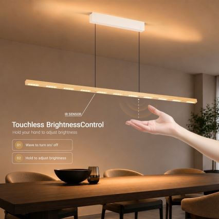 Immax NEO 07310L - Dimmbar LED-pendellampa på vajer med sensor MADEIRA LED/37W/230V 157 cm ask