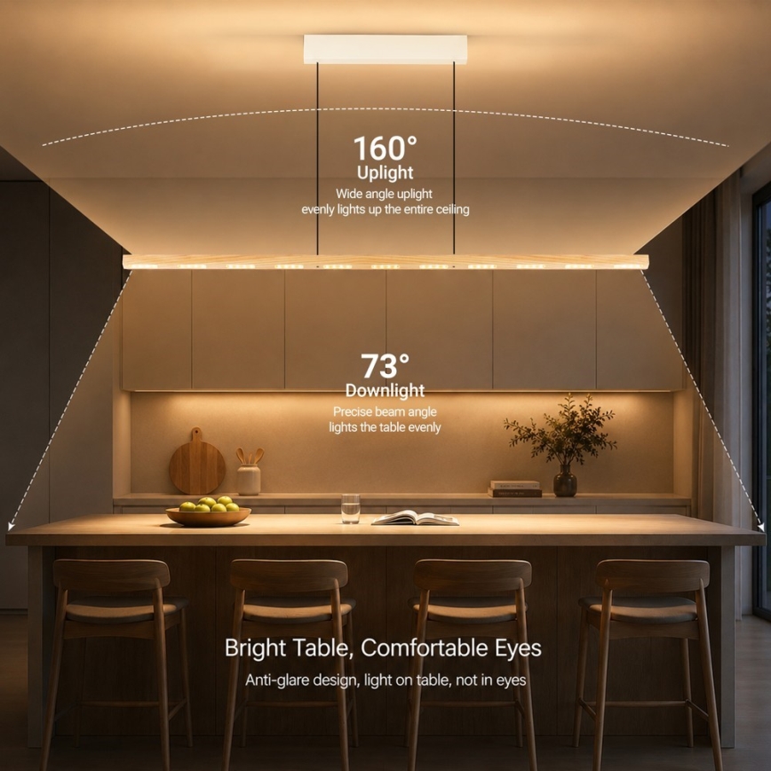 Immax NEO 07310L - Dimmbar LED-pendellampa på vajer med sensor MADEIRA LED/37W/230V 157 cm ask