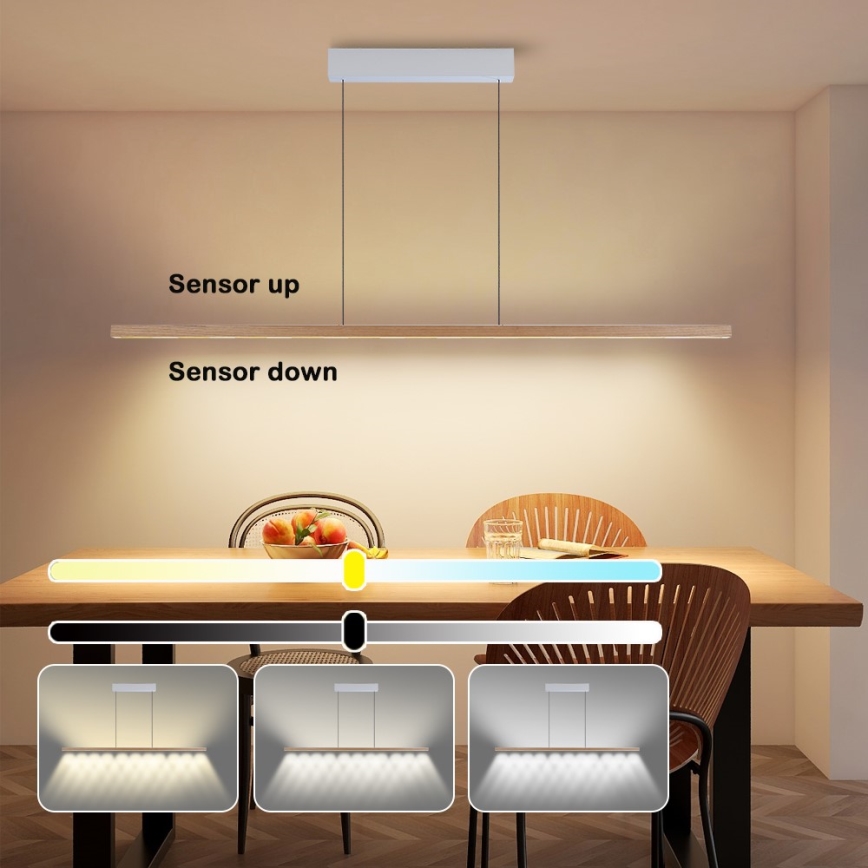 Immax NEO 07310L - Dimmbar LED-pendellampa på vajer med sensor MADEIRA LED/37W/230V 157 cm ask