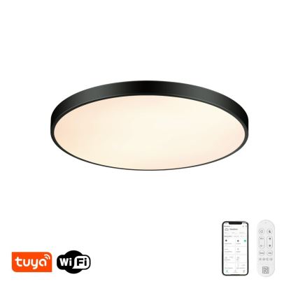 Immax NEO 07313L - LED dimbar taklampa SEMPLICI LED/96W/230V Ø 80 cm Wi-Fi Tuya svart + fjärrkontroll