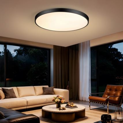 Immax NEO 07313L - LED dimbar taklampa SEMPLICI LED/96W/230V Ø 80 cm Wi-Fi Tuya svart + fjärrkontroll