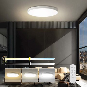 Immax NEO 07315L - Dimmbar LED-taklampa SEMPLICI LED/96W/230V Ø 80 cm Wi-Fi Tuya vit + fjärrkontroll