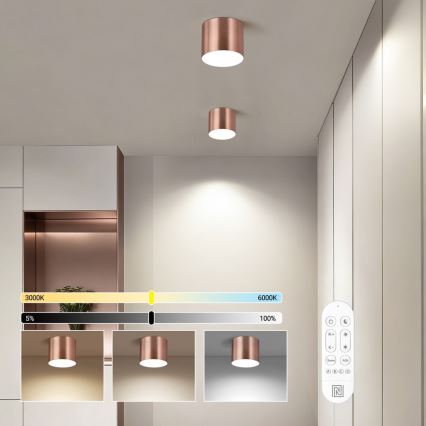 Immax NEO 07319L - Dimmbar LED-takarmatur RONDATE LED/18W/230V Ø 11,5 cm Wi‑Fi Tuya roséguld