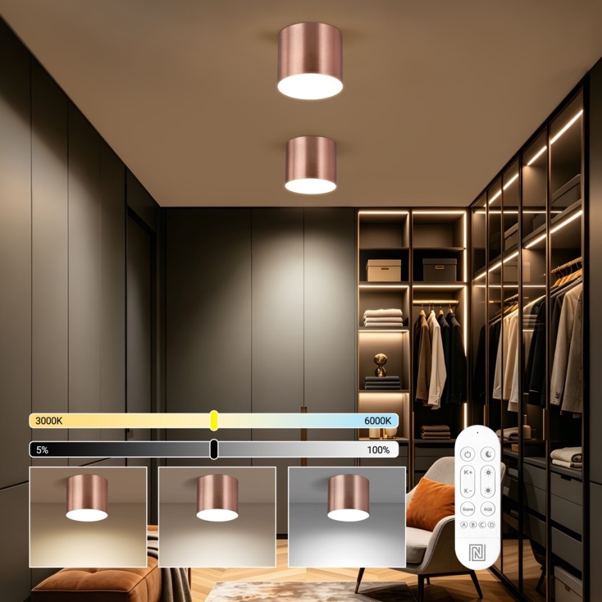 Immax NEO 07320L - Dimbart LED-takarmatur RONDATE LED/32W/230V Ø 16,5 cm Wi-Fi Tuya roséguld