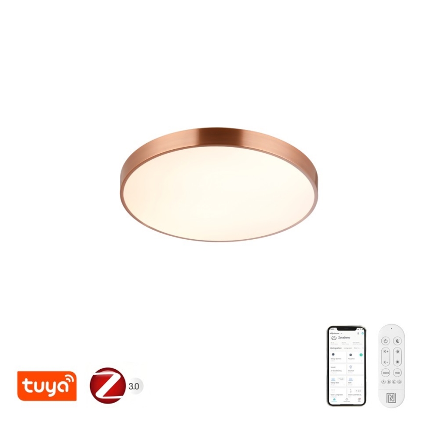 Immax NEO 07321L - Dimbart LED-taklampa NEO LITE SEMPLICI LED/36W/230V Ø 40 cm kopparfärgad + fjärrkontroll