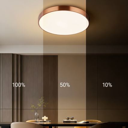 Immax NEO 07321L - Dimbart LED-taklampa NEO LITE SEMPLICI LED/36W/230V Ø 40 cm kopparfärgad + fjärrkontroll