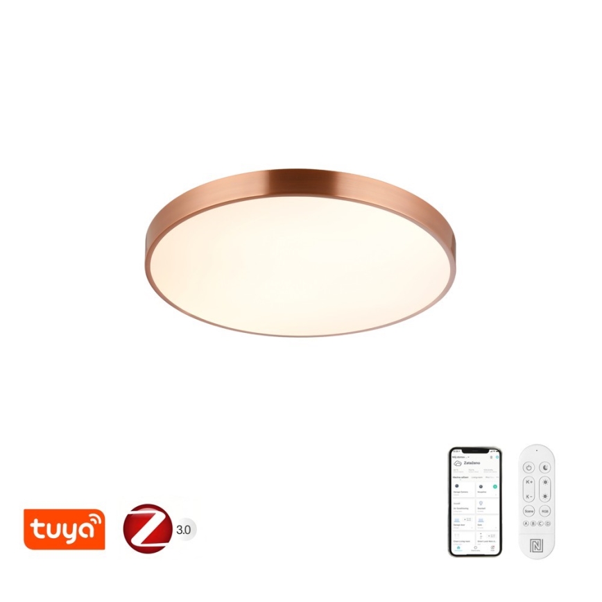 Immax NEO 07322L - Dimmbar LED-taklampa NEO LITE SEMPLICI LED/60W/230V, diameter 60 cm, kopparfärgad + fjärrkontroll