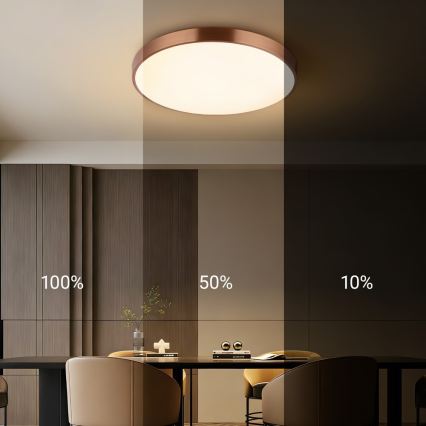 Immax NEO 07322L - Dimmbar LED-taklampa NEO LITE SEMPLICI LED/60W/230V, diameter 60 cm, kopparfärgad + fjärrkontroll