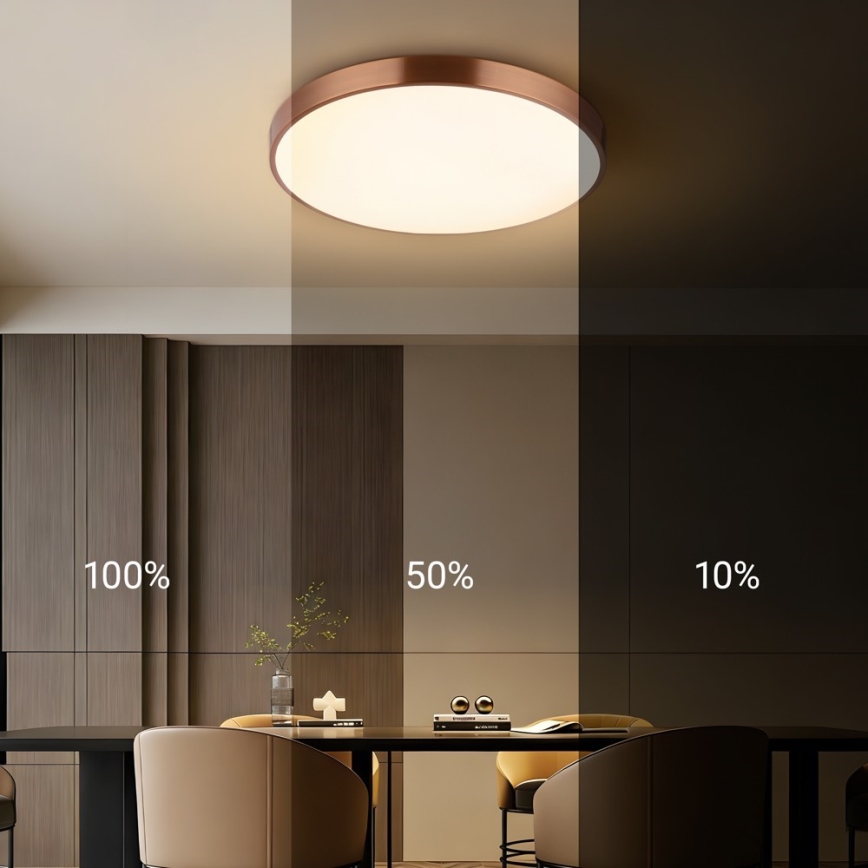 Immax NEO 07322L - Dimbart LED-taklampa NEO LITE SEMPLICI LED/60W/230V Ø 60 cm Tuya roséguld + fjärrkontroll