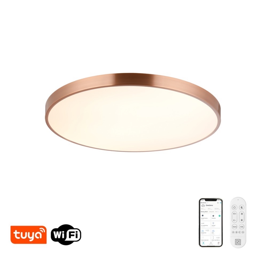 Immax NEO 07323L - Dimbart LED-takarmatur SEMPLICI LED/96W/230V diam. 80 cm Wi-Fi Tuya roséguld + fjärrkontroll