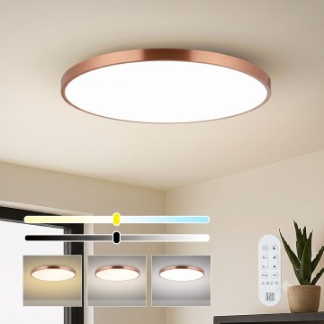 Immax NEO 07324L - LED dimmbar taklampa SEMPLICI LED/128W/230V Ø 100 cm Wi‑Fi Tuya guld + fjärrkontroll